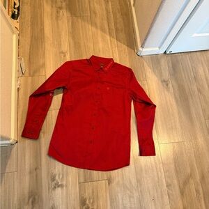 Ariat Men's Vibrant Red Casual Button Down Shirt